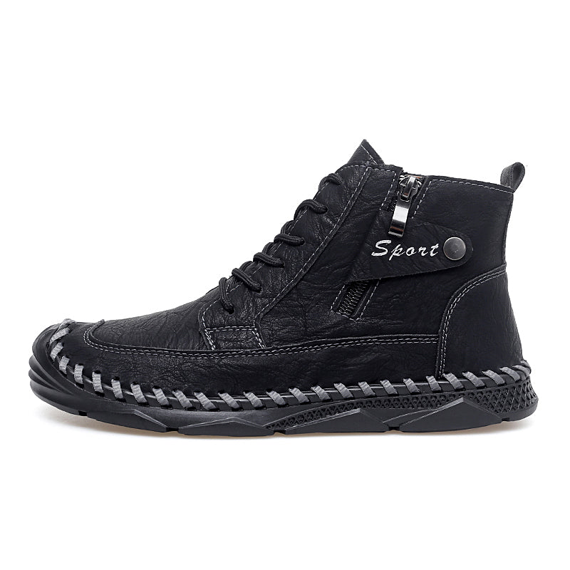 (⏰NOW ON: 70% OFF Sale! 🔥)Men’s Leather Work & Motorcycle Chukka Boots – Durable, Lightweight, Non-Slip Sole with Ankle Support for Long Rides & Long Days