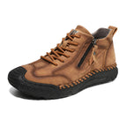 Men's Vintage Work Boots Outdoor - Handcrafted Stitching, Waterproof & Slip-Resistant