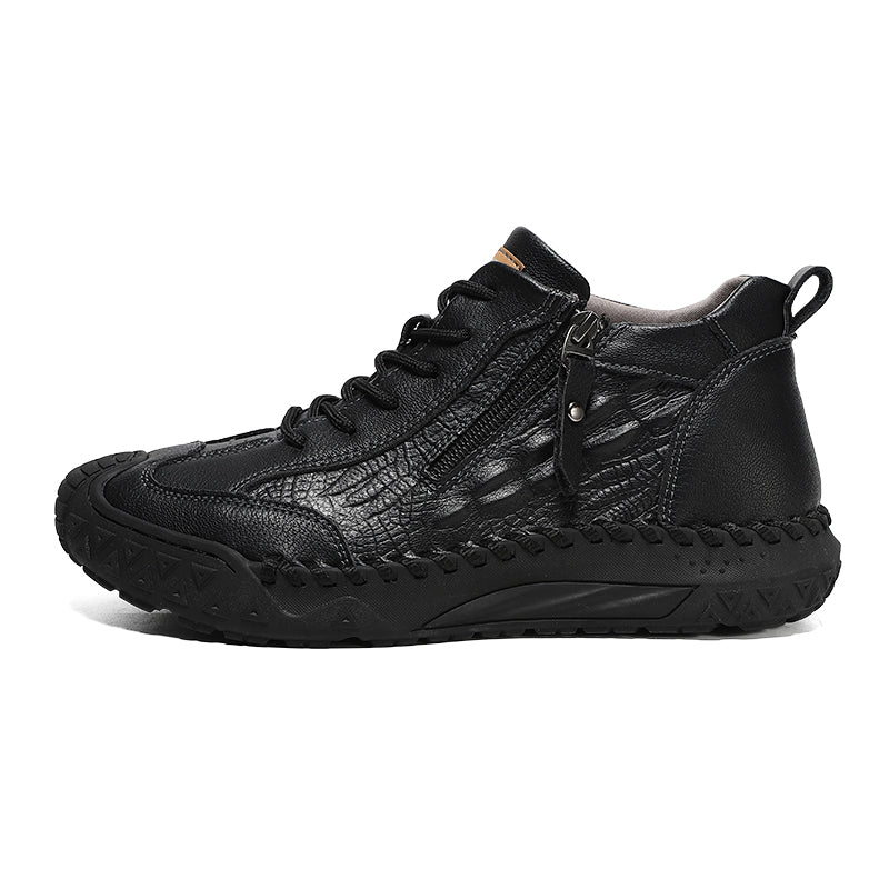Men's Vintage Work Boots Outdoor - Handcrafted Stitching, Waterproof & Slip-Resistant