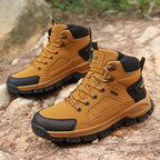 (⏰ Limited Time Sale 70% OFF 🔥) Men’s Premium Leather Hand Stitched Full-Grain Leather Boots Motorcycle Boots Work Boots Hiking Boots – Waterproof, Cut-Resistant, Anti-Slip Sole, Shock-Absorbing Arch Support, All-Day Comfort