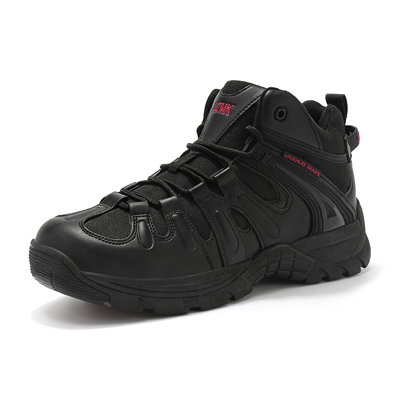 (🔥Last Day Promotion 70% OFF 🎁) Men’s Leather Hiking and Work Boots, Waterproof Lightweight Orthopedic Comfort, Slip Resistant Anti Puncture, Shock Absorbing Arch and Ankle Support, for Wet Trails Construction and Long Walks