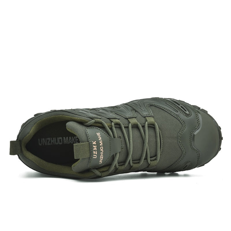 Men’s Lightweight Hiking/Work Shoes — Multi-Terrain Slip-Resistant, Breathable Quick-Dry Mesh, Shock-Absorbing Arch Support, Wide Protective Toe & Ankle Support