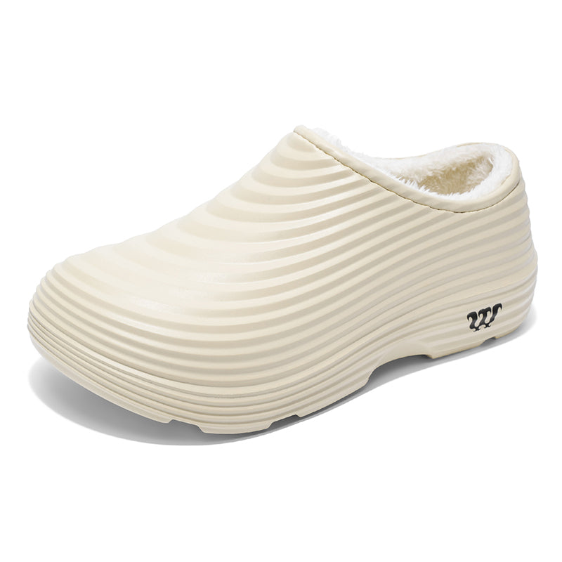Unisex Fall/Winter Warm EVA Slip-On Clogs – Comfortable Pain-Relief Shoes with Arch Support, Waterproof & Non-Slip, Cozy Sherpa Lining for Indoor & Home Casual Wear
