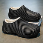 Unisex Fall/Winter Warm EVA Slip-On Clogs – Comfortable Pain-Relief Shoes with Arch Support, Waterproof & Non-Slip, Cozy Sherpa Lining for Indoor & Home Casual Wear