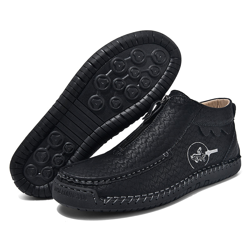 Men's Vintage Outdoor Work Boots – Orthopedic Comfort, Handcrafted Stitching, Waterproof & Non-Slip, Relieves Foot Pain