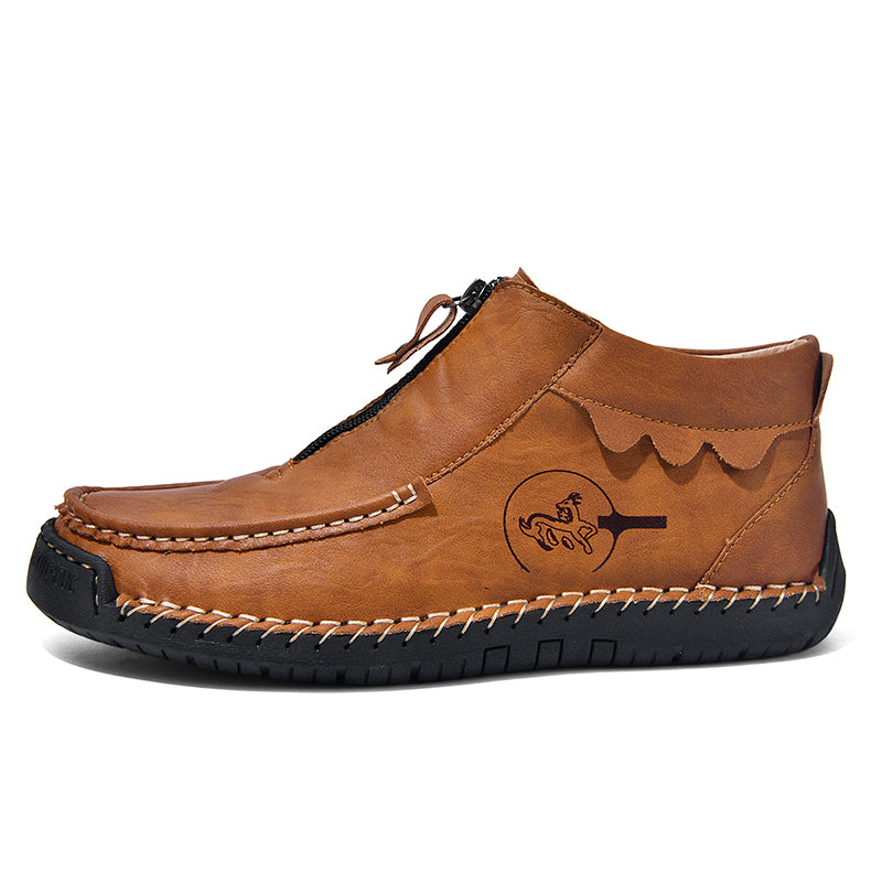 Men's Vintage Outdoor Work Boots – Orthopedic Comfort, Handcrafted Stitching, Waterproof & Non-Slip, Relieves Foot Pain