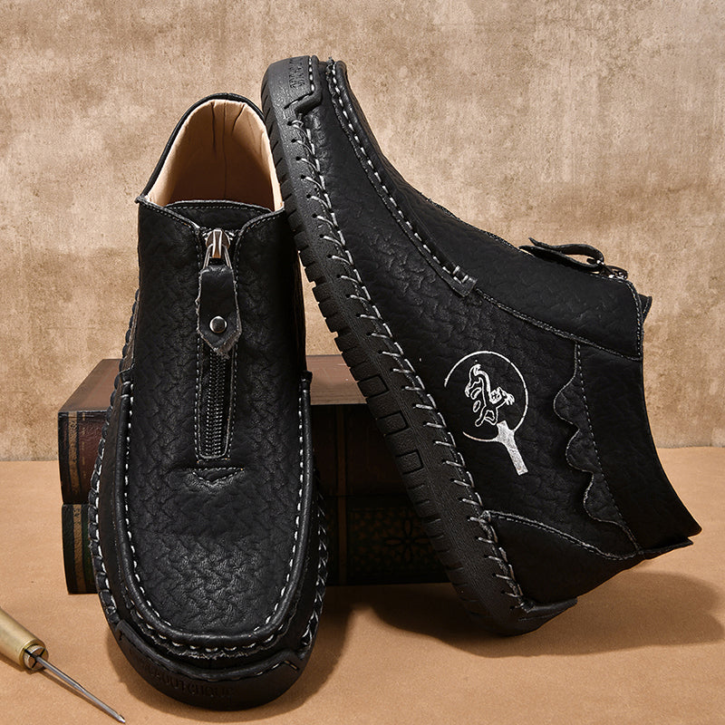Men's Vintage Outdoor Work Boots – Orthopedic Comfort, Handcrafted Stitching, Waterproof & Non-Slip, Relieves Foot Pain