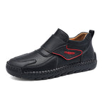 Mens Hand Stitching Leather Lace Up Ankle Boots Casual Vintage Non Slip Flats Arch Support Loafers for Hiking Walking Driving Chukka Boots