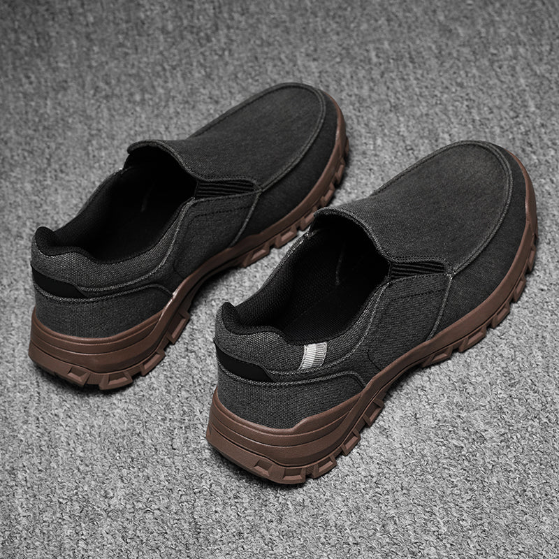 Men's Comfortable Non-Slip Pigskin Slip-On Casual Walking Shoes Outdoor Sports Shoes