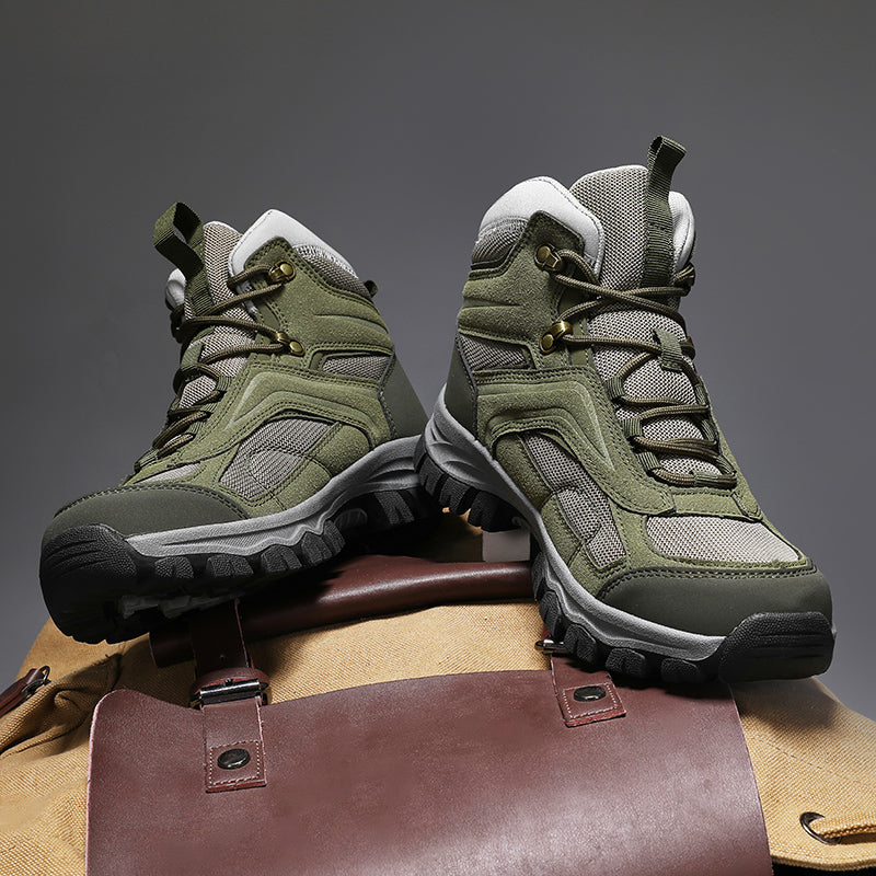 Men's Waterproof Hiking Boots - Breathable Quick-Dry Upper,Mountain Trekking & Outdoor Adventures | All-Terrain Grip & Abrasion-Proof