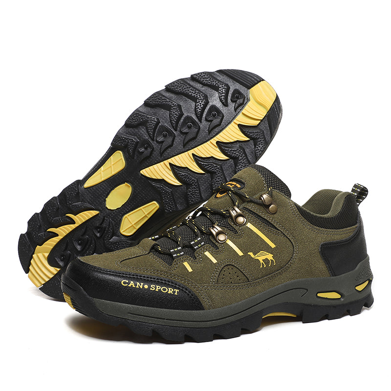 Men’s Suede Waterproof Hiking Shoes – Wide Fit, Breathable, High-Traction Outsole