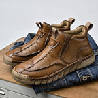 Limited Time Sale 70% OFF – Men’s Retro Leather Zip Boots Built for Comfort, Wide Toe, Arch Support, Pressure Relief, Waterproof for Every Season