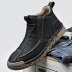 Limited Time Sale 70% OFF – Men’s Retro Leather Zip Boots Built for Comfort, Wide Toe, Arch Support, Pressure Relief, Waterproof for Every Season