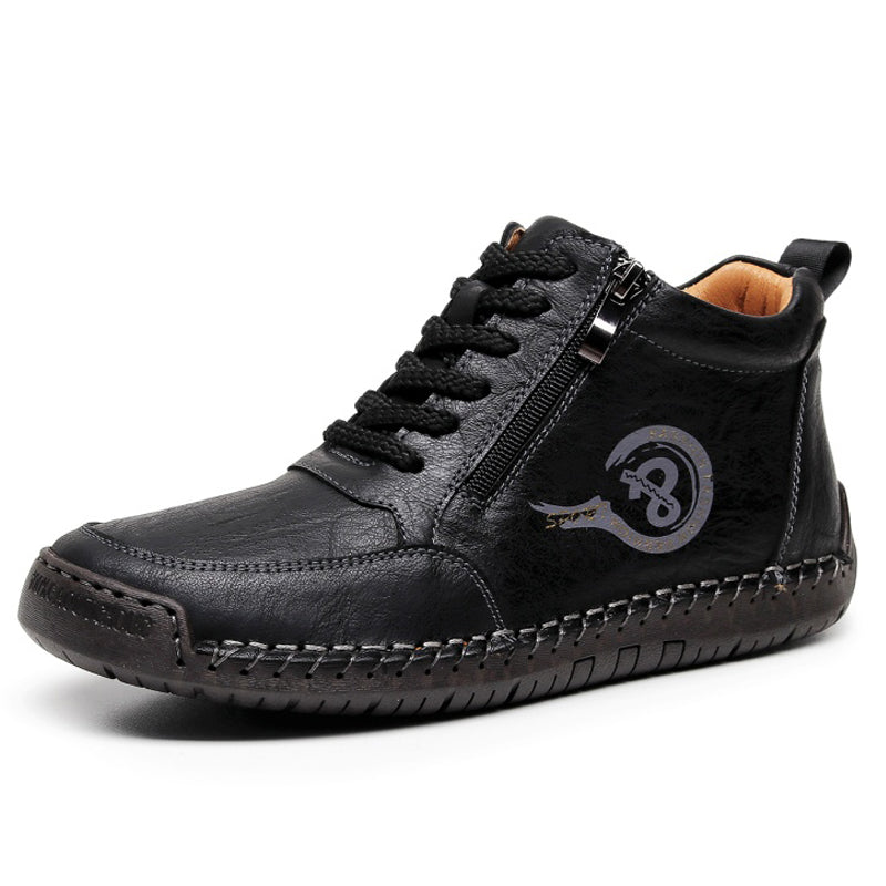 Men’s Vintage Motorcycle Work Boots – Handcrafted, Waterproof, Slip-Resistant, Durable Outdoor Footwear