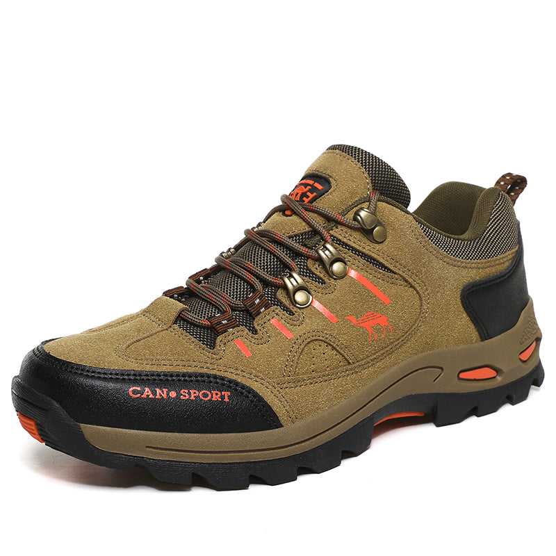 Men's Suede Waterproof Hiking Shoes – Wide Fit, Breathable, High-Traction Outsole
