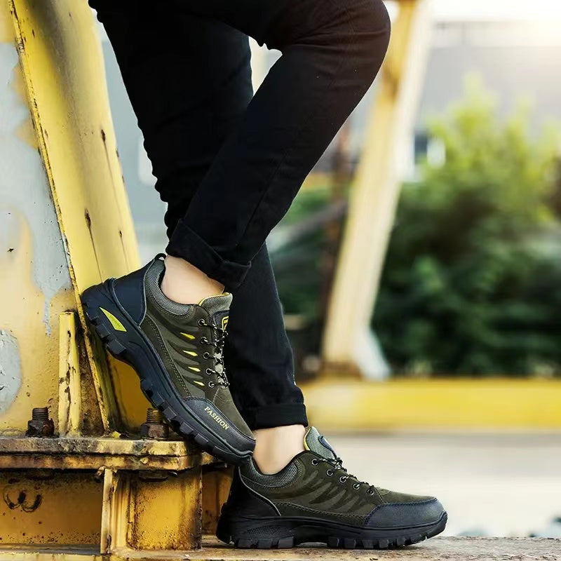 Men‘s Combat Boots Waterproof Non-Slip Hiking Boots Anti-Puncture Anti-Sprain Work Boots