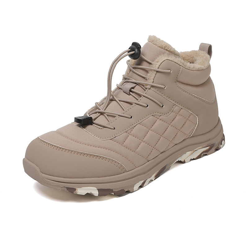 Men’s Fur Lined Winter Work Boots, Non-Slip Insulated Hiking Ankle Boots
