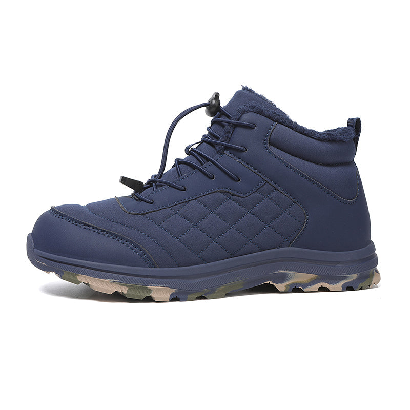 Men’s Fur Lined Winter Work Boots, Non-Slip Insulated Hiking Ankle Boots