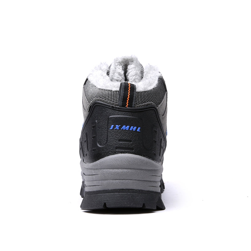 Men’s Warm-Lined Wide Fit Hiking Shoes – Waterproof, Non-Slip & Cushioned Arch Support for Winter Comfort