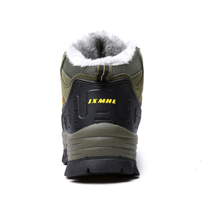 Men’s Warm-Lined Wide Fit Hiking Shoes – Waterproof, Non-Slip & Cushioned Arch Support for Winter Comfort