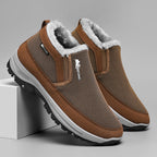 Men’s Warm Slip-On Winter Ankle Boots – Water-Repellent Upper, Windproof, Non-Slip Rubber Sole
