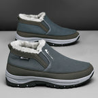 Men’s Warm Slip-On Winter Ankle Boots – Water-Repellent Upper, Windproof, Non-Slip Rubber Sole