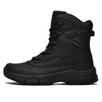 Mens Orthopedic Tactical Boots, Waterproof Leather Wide Toe Hiking Combat Boots with Arch Support, Non-Slip Work Shoes for Trekking Hunting Training
