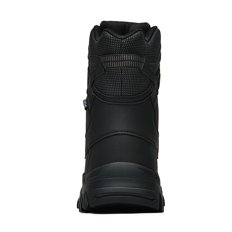 Mens Orthopedic Tactical Boots, Waterproof Leather Wide Toe Hiking Combat Boots with Arch Support, Non-Slip Work Shoes for Trekking Hunting Training