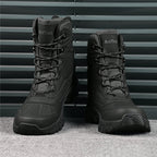 Mens Orthopedic Tactical Boots, Waterproof Leather Wide Toe Hiking Combat Boots with Arch Support, Non-Slip Work Shoes for Trekking Hunting Training