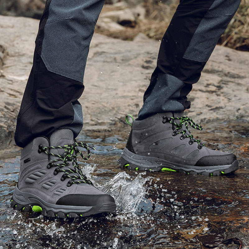 Men's Orthopedic Hiking Boots - Safe and Comfortable Work Boots - Waterproof, Slip-resistant, Impact-resistant, and Puncture-resistant - Wide Toe, Arch Support, and Ankle Support - Money-back Guarantee if ineffective.