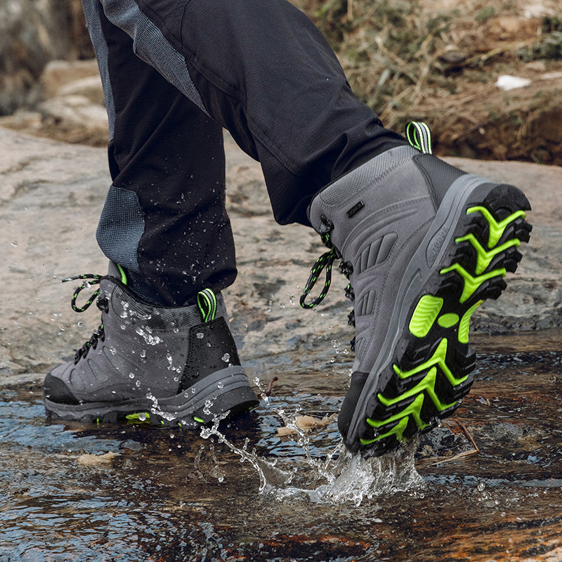 Men's Orthopedic Hiking Boots - Safe and Comfortable Work Boots - Waterproof, Slip-resistant, Impact-resistant, and Puncture-resistant - Wide Toe, Arch Support, and Ankle Support - Money-back Guarantee if ineffective.