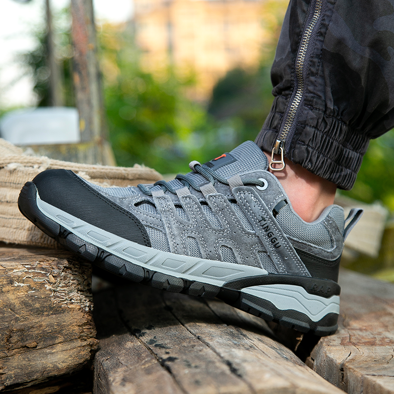 Men's Orthopedic Arch Support Wide Toe Ankle Support Hiking Shoes Waterproof Non-slip Anti-puncture Work Shoes