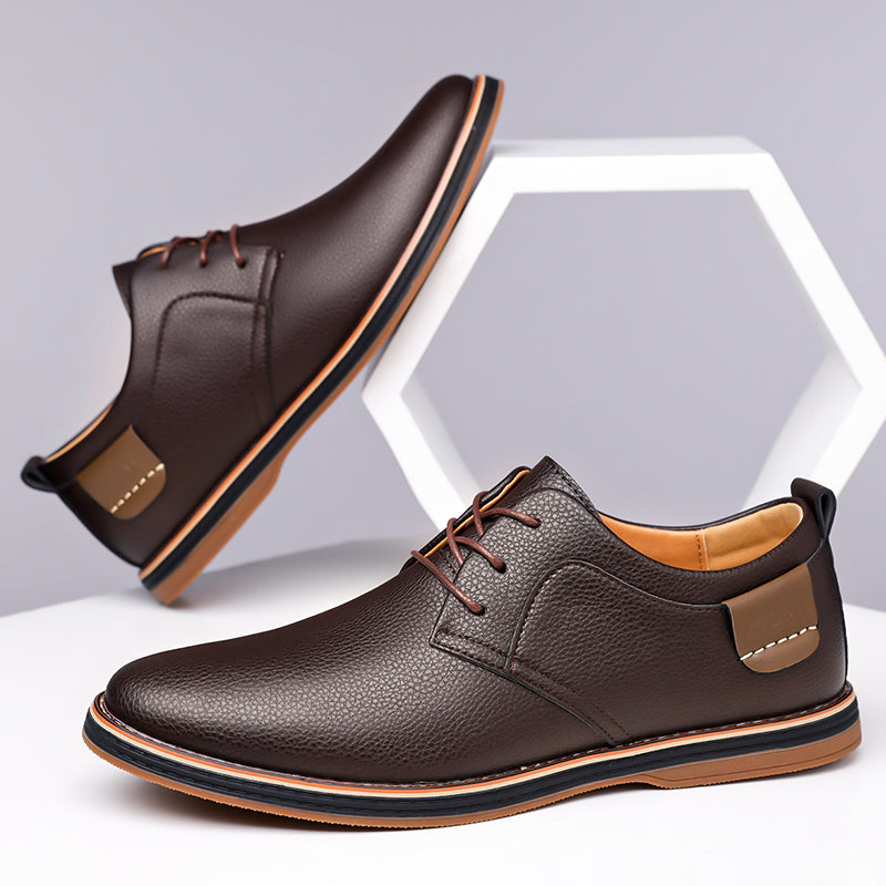 Men’s Leather Derby Shoes, Lightweight Lace-Up Work & Walking