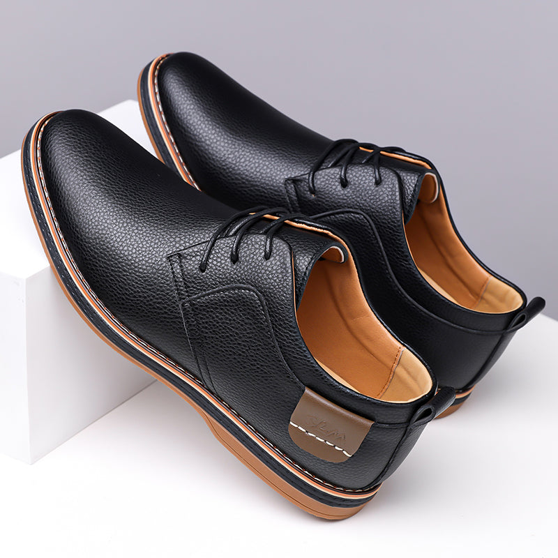Men’s Leather Derby Shoes, Lightweight Lace-Up Work & Walking