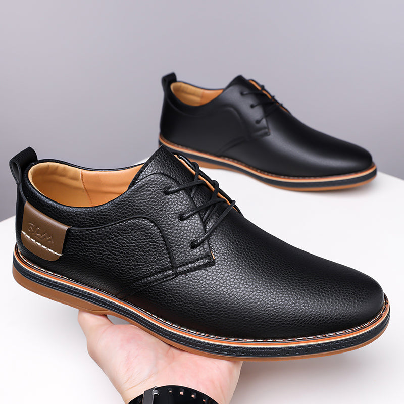 Men’s Leather Derby Shoes, Lightweight Lace-Up Work & Walking