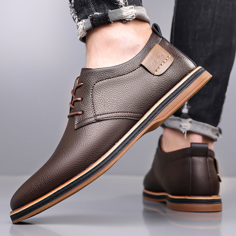 Men’s Leather Derby Shoes, Lightweight Lace-Up Work & Walking