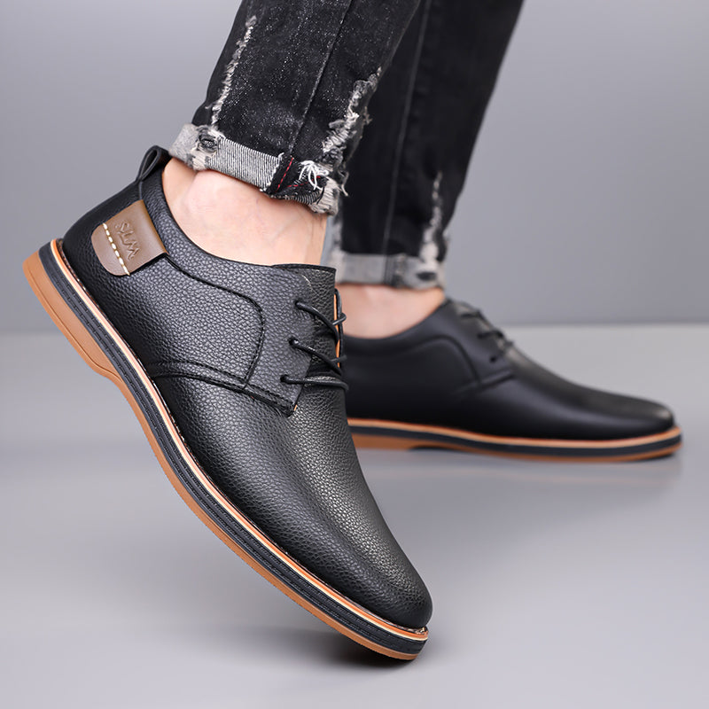 Men’s Leather Derby Shoes, Lightweight Lace-Up Work & Walking