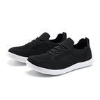 Men‘s’ Wide Toe Box Running Walking Shoes - Zero Laces Comfort, Non-Slip Traction & Cushioned Support