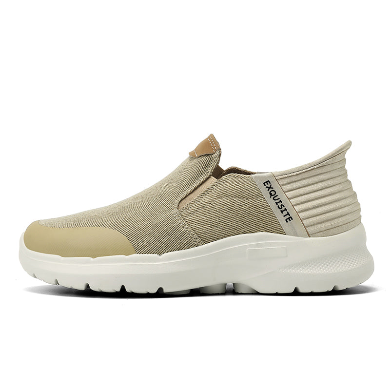 Men‘s’ Slip-On Running Walking Shoes - Zero Laces Comfort, Non-Slip Traction & Cushioned Support