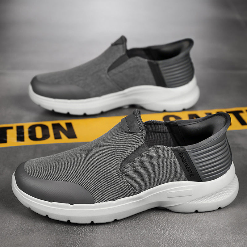 Men‘s’ Slip-On Running Walking Shoes - Zero Laces Comfort, Non-Slip Traction & Cushioned Support