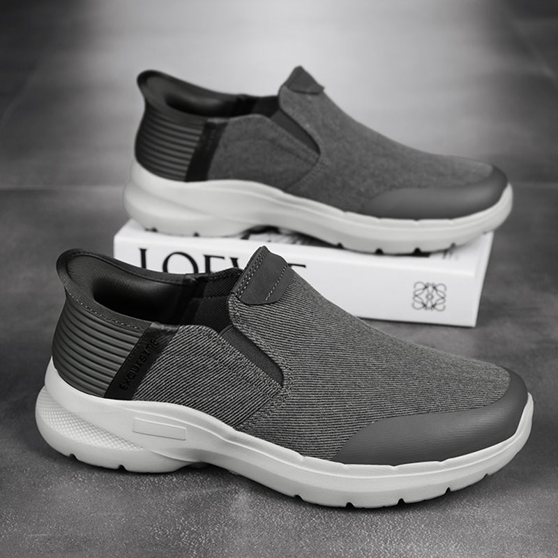 Men‘s’ Slip-On Running Walking Shoes - Zero Laces Comfort, Non-Slip Traction & Cushioned Support