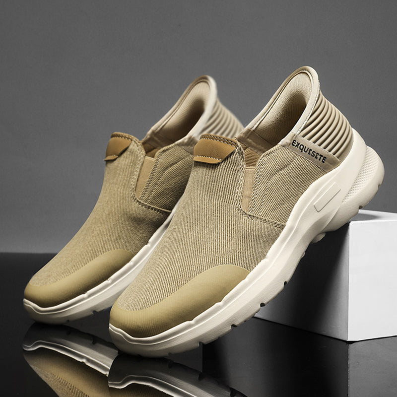 Men‘s’ Slip-On Running Walking Shoes - Zero Laces Comfort, Non-Slip Traction & Cushioned Support