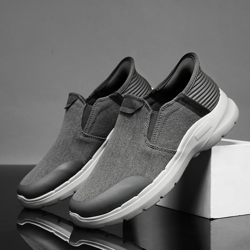 Men‘s’ Slip-On Running Walking Shoes - Zero Laces Comfort, Non-Slip Traction & Cushioned Support