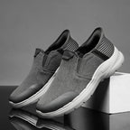 Men‘s’ Slip-On Running Walking Shoes - Zero Laces Comfort, Non-Slip Traction & Cushioned Support
