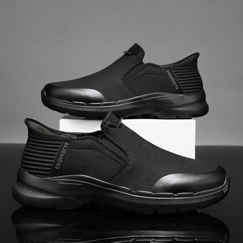 Men‘s’ Slip-On Running Walking Shoes - Zero Laces Comfort, Non-Slip Traction & Cushioned Support