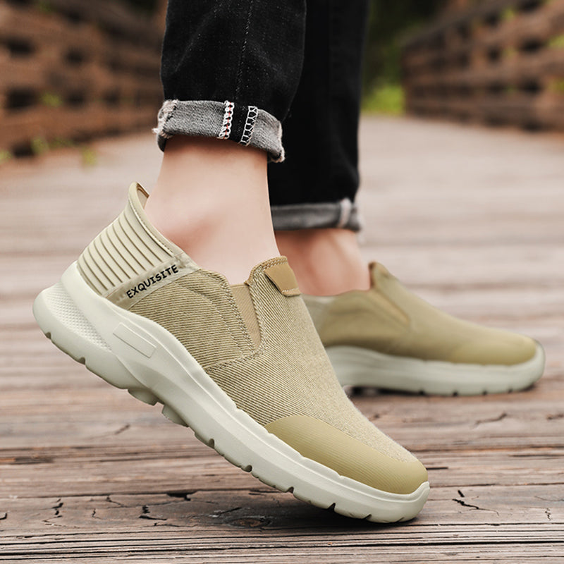 Men‘s’ Slip-On Running Walking Shoes - Zero Laces Comfort, Non-Slip Traction & Cushioned Support