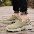 Men‘s’ Slip-On Running Walking Shoes - Zero Laces Comfort, Non-Slip Traction & Cushioned Support