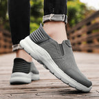 Men‘s’ Slip-On Running Walking Shoes - Zero Laces Comfort, Non-Slip Traction & Cushioned Support