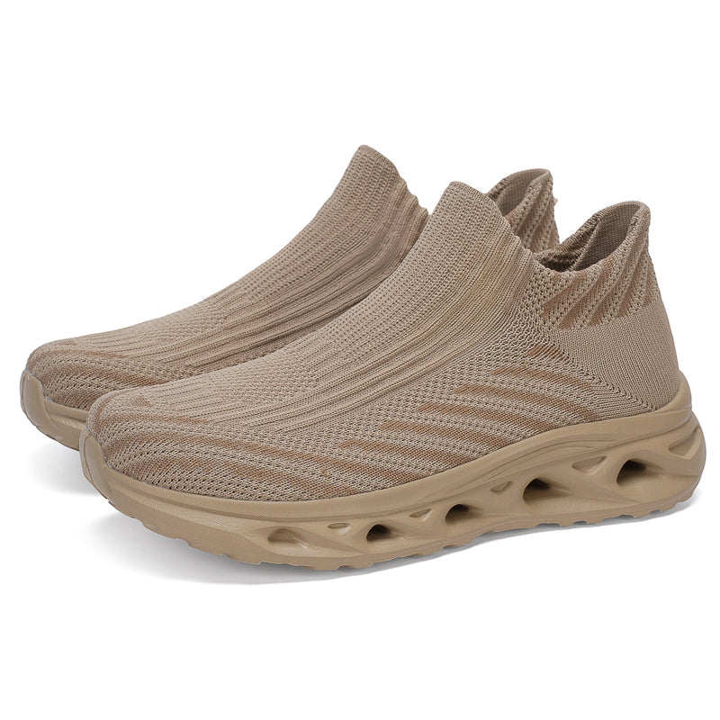 Men‘s’ Slip-On Running Walking Shoes - Zero Laces Comfort, Non-Slip Traction & Cushioned Support