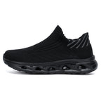 Men‘s’ Slip-On Running Walking Shoes - Zero Laces Comfort, Non-Slip Traction & Cushioned Support